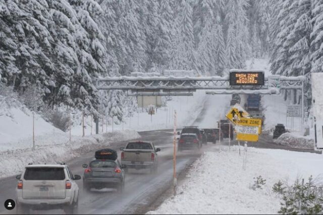 Quantidades extremas de neve e ventos fortes estão previstos para esta semana nas montanhas Cascade.
