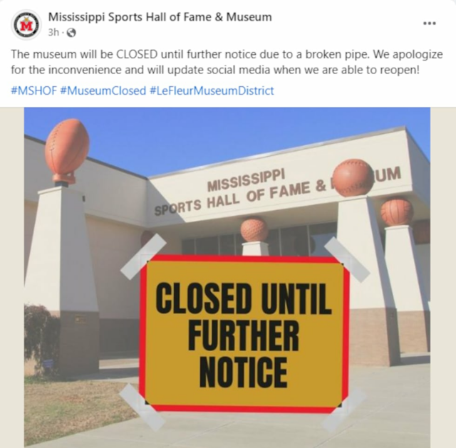 O museu está fechado até novo aviso.
