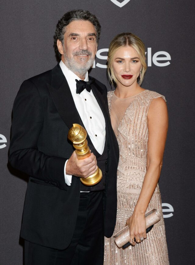 Chuck Lorre e Arielle Mandelson participam da festa pós-Globo de Ouro da InStyle e da Warner Bros.