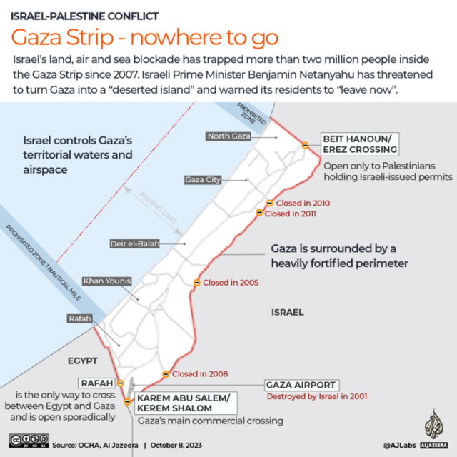 INTERATIVO - A Faixa de Gaza sitiada não tem para onde ir-1696766807