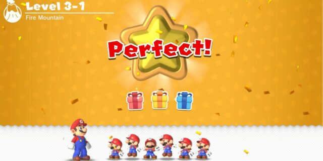 Mario vs. Donkey Kong: Guia 100% de nível 3-1 (todos os presentes)