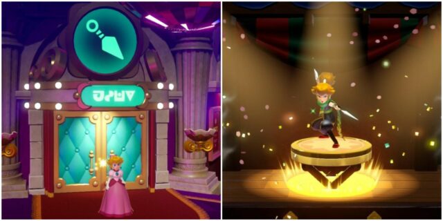 Princesa Peach: Showtime - Sparkle Gems em Ninjutsu: The Art of Rapids