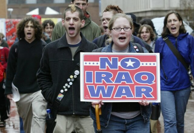 Protesto contra a guerra no Iraque