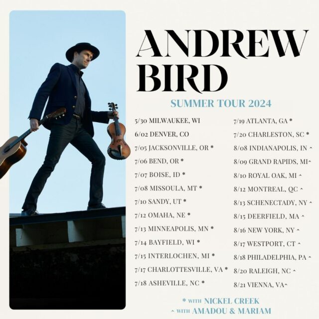 Andrew Bird: turnê de verão 2024