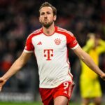 Harry Kane comemora gol pelo Bayern de Munique