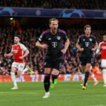 Harry Kane marcou de pênalti contra o Arsenal nas quartas de final da Liga dos Campeões