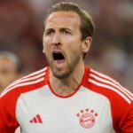 Harry Kane, estrela do Bayern de Munique, comemora