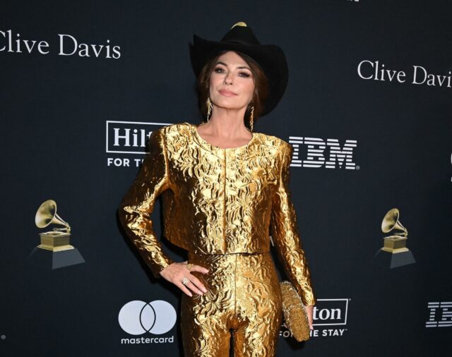 Shania Twain na gala pré-GRAMMY de 2024