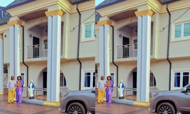 Yul Edochie compartilha foto dele e de sua esposa Judy Austin em sua mansão em Anambra Kemi Filani blog min