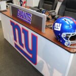 O New York Giants Draft Table antes da segunda e terceira rodadas do Draft da NFL 2018 em 27 de abril de 2018, no AT&T Stadium em Arlington, TX.