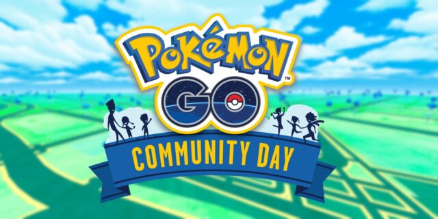 Uma imagem borrada de um mapa do Pokémon GO sobreposto ao logotipo do Dia da Comunidade do Pokémon GO.