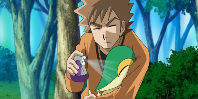 Uma captura de tela de Brock usando uma poção em Pokémon Origins.