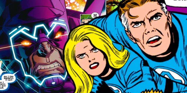 Reed Richards, Sue Storm e Galactus na inspiração do Quarteto Fantástico da Marvel Comics do MCU