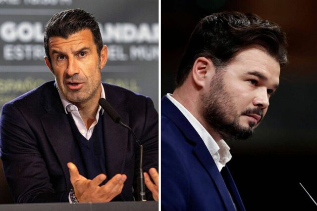 A enésima 'zasca' de Luis Figo a Gabriel Rufián para as eleições catalãs: “Você não é porta-voz?”