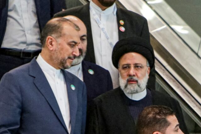 O presidente iraniano, Ebrahim Raisi, e o ministro das Relações Exteriores do Irã, Hossein Amirabdollahian