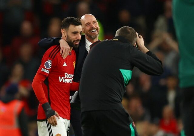 Bruno Fernandes e Erik ten Hag