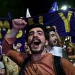 Georgianos marcham “pela Europa” e protestam contra projeto de lei controverso