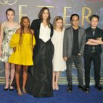 Angelina Jolie e seus filhos na exibição de gala de The Eternals UK