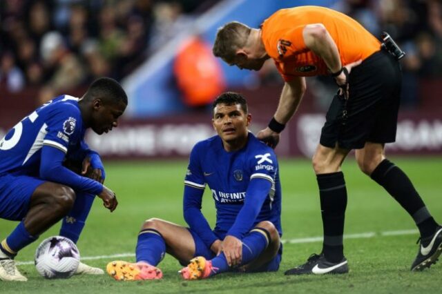 Thiago Silva lesionado pelo Chelsea