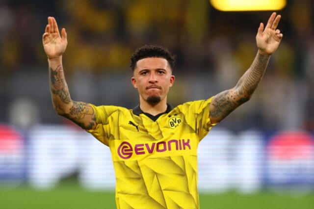 Jadon Sancho jogando pelo Borussia Dortmund