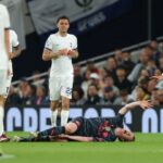 Kevin De Bruyne, do Manchester City, se lesiona durante a partida da Premier League contra o Tottenham