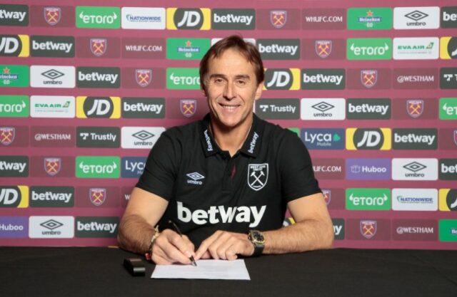 Julen Lopetegui substituiu David Moyes como técnico do West Ham