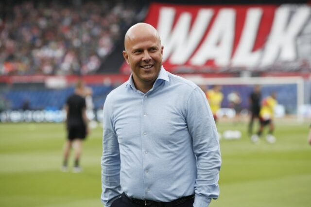 O técnico do Feyenoord, Arne Slot, durante a partida da Eredivisie holandesa entre Feyenoord e Excelsior Rotterdam