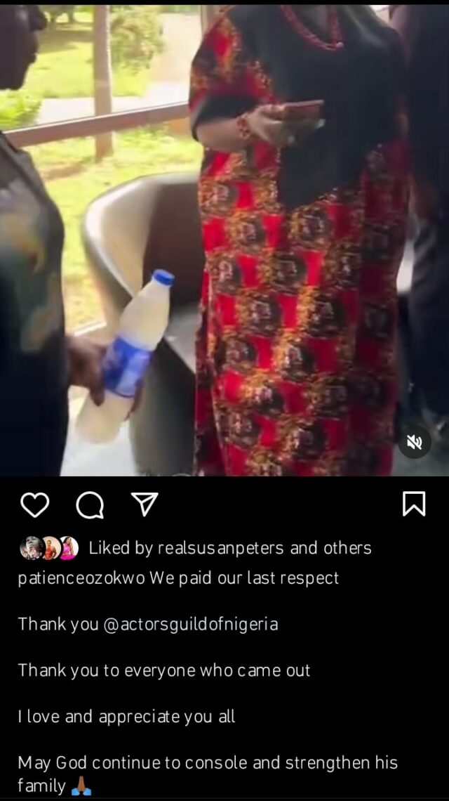Patience Ozokwo agradece AGN e Nollywood pelo funeral de Junior Pope