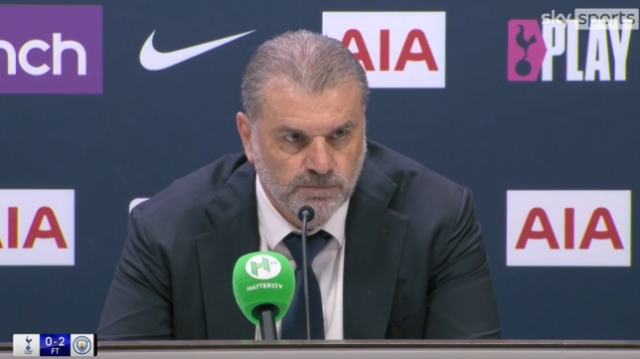 Tottenham, de Ange Postecoglou, foi derrotado pelo Manchester City