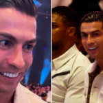 Cristiano Ronaldo está sentado ao lado do ringue para a luta dos pesos pesados