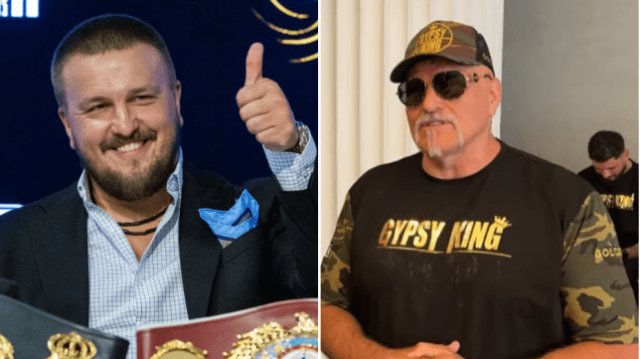 O promotor de Oleksandr Usyk, Alex Krassyuk, pede que John Fury seja banido após cabeçada