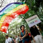 Comunidade LGBT tailandesa participa da Parada do Dia da Liberdade Gay em Bangkok, Tailândia, em 29 de novembro de 2018.