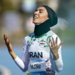 O velocista iraniano Farzaneh Fasihi.