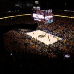 Uma visão geral durante o quarto período do primeiro jogo das finais da NBA de 2023 entre o Miami Heat e o Denver Nuggets na Ball Arena em 01 de junho de 2023 em Denver, Colorado.