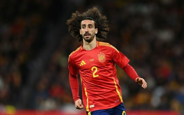 Marc Cucurella jogando pela Espanha antes da Euro 2024