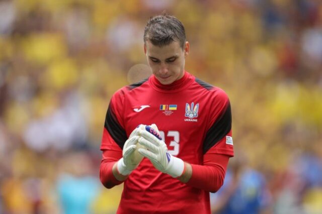 Estrela ucraniana Andriy Lunin na Euro 2024