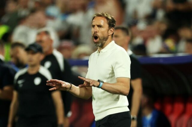 O técnico da Inglaterra, Gareth Southgate, na Euro 2024