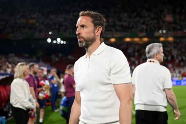 O técnico da Inglaterra, Gareth Southgate, após o empate da Eslovênia na Euro 2024.