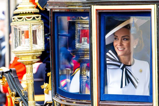 Kate Middleton, Catarina Princesa de Gales durante a cerimônia Trooping the Color 2024, marcando o aniversário oficial do monarca em Londres