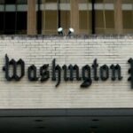 Placa do Washington Post fora de sua sede.