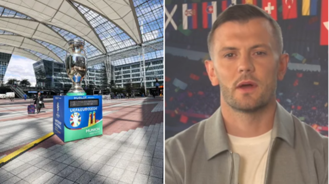 O troféu da Euro 2024 e o ex-meio-campista do Arsenal e da Inglaterra, Jack Wilshere