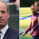 Príncipe William e o técnico e capitão da Inglaterra Euro 2024, Gareth Southgate e Harry Kane