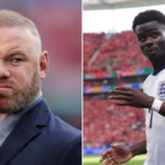 A lenda inglesa Wayne Rooney e a atual estrela Bukayo Saka