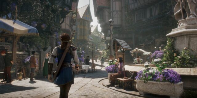 Fable Reboot junho de 2024 Xbox Games Showcase Trailer Captura de tela 4 andando pela rua da cidade de Albion