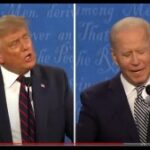 Donald Trump e Joe Biden debatem em 2020