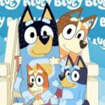 Personagem popular do Disney+, Bluey, com sua família