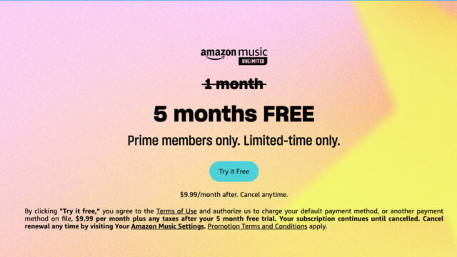 As primeiras ofertas do Amazon Prime Day incluem cinco meses de Amazon Music Unlimited gratuitamente