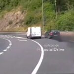 Perigo numa estrada de Guipúzcoa devido à atitude imprudente de dois pilotos: parecia uma corrida de Fórmula 1