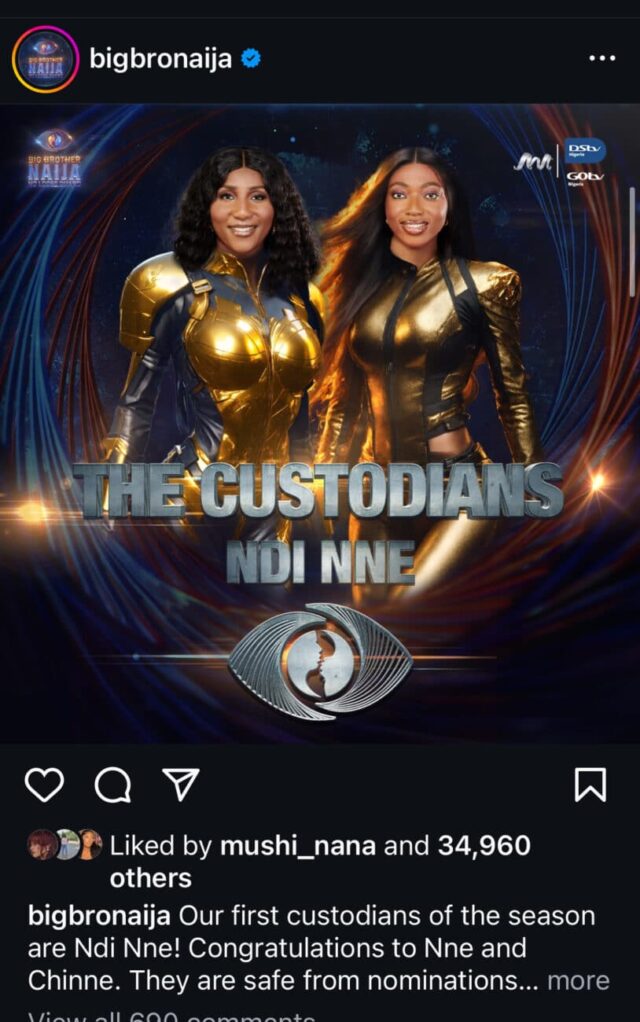 Ndi e Nne ganham os primeiros guardiões da 9ª temporada do BBNaija.