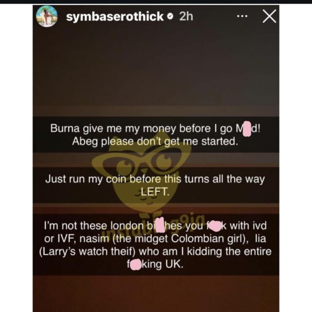 Burnaboy é criticado por dívidas não pagas.